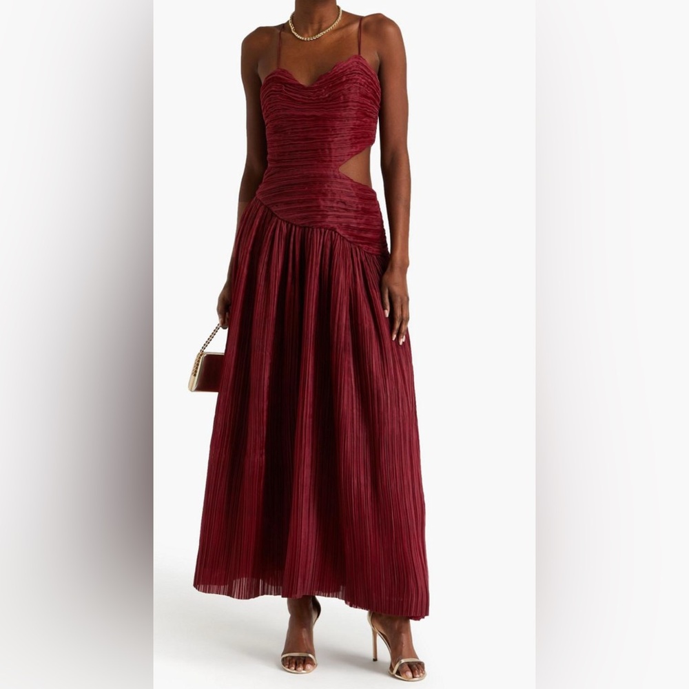 Burgundy Organza Dress - US 8 / UK 12
